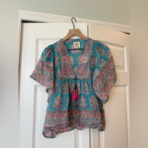 BELL floral patterned blouse silk and cotton - Picture 2 of 8
